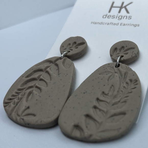 Large Handmade Clay Earrings - Picture 5 of 13